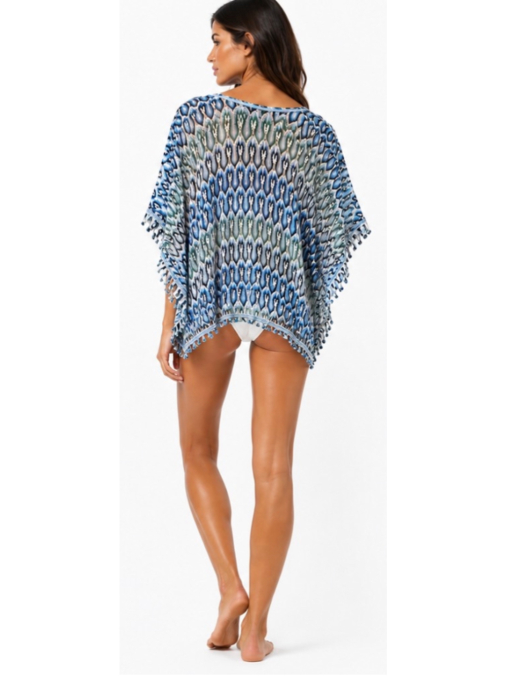 Missoni Mare Blue White Knit Swim Coverup Size S Flaws - Picture 2 of 9
